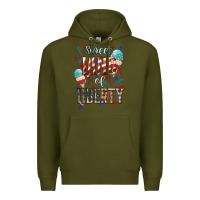 Army Green Sweet land of liberty 4th of july Premium Hoodie - HowdyJamesFarm
