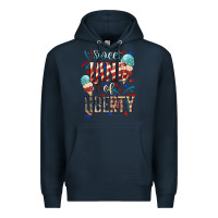 Navy Sweet land of liberty 4th of july Premium Hoodie - HowdyJamesFarm
