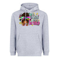 Heather Grey 70's made 80's raised afro messy bun Heavyweight Hoodie - texasbilliewilder
