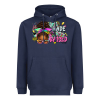 Navy 70's made 80's raised afro messy bun Heavyweight Hoodie - texasbilliewilder