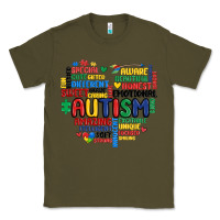 Army Green autism heart Classic Tee - MaliasSmallBusiness