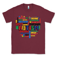 Burgundy autism heart Classic Tee - MaliasSmallBusiness