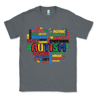 Charcoal Heather autism heart Classic Tee - MaliasSmallBusiness
