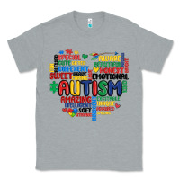 Heather Grey autism heart Classic Tee - MaliasSmallBusiness
