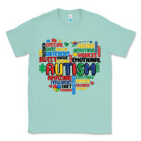 Seafoam autism heart Classic Tee - MaliasSmallBusiness