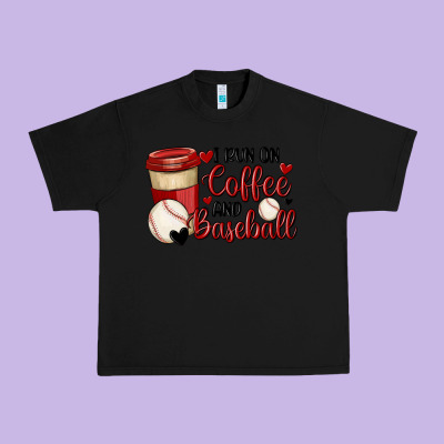 I Run On Coffee And Baseball Urban Heavy Tee Designed By Maliassmallbusiness