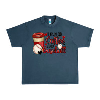 Midnight Navy i run on coffee and baseball Urban Heavy Tee - MaliasSmallBusiness