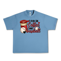 Pebble Blue i run on coffee and baseball Urban Heavy Tee - MaliasSmallBusiness