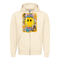Sandshell happy vibes smiley face Zipper Hoodie - BarkalooDesign