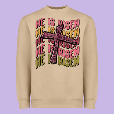 He Is Risen Heavyweight Sweatshirt Designed By Maliassmallbusiness