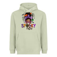 Matcha Spooky vibes afro messy bun Heavyweight Hoodie - NancyCooperArtShop
