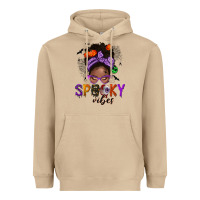 Mushroom Spooky vibes afro messy bun Heavyweight Hoodie - NancyCooperArtShop