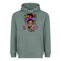 Sage Spooky vibes afro messy bun Heavyweight Hoodie - NancyCooperArtShop