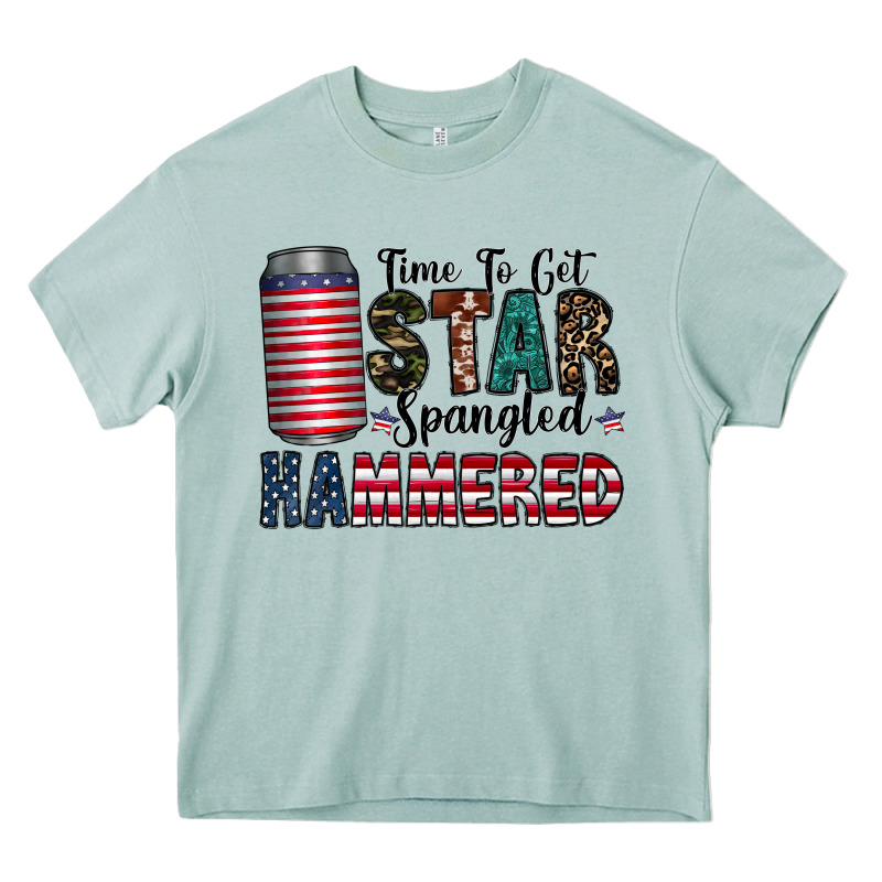 Star Spangled Hammered Heavy Core Tee by CowhideDigitalArt | Teevron