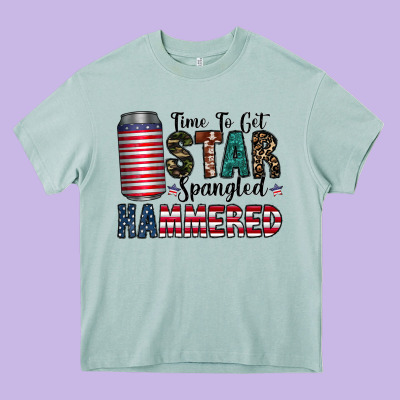 Star Spangled Hammered Heavy Core Tee Designed By Cowhidedigitalart