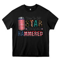 Black Star Spangled Hammered Heavy Core Tee - CowhideDigitalArt