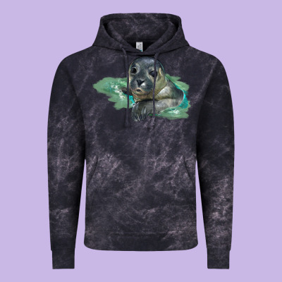 Sea Seal Face Illustrations Vintage Hoodie Designed By Lillyallendesigns