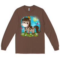Chestnut little cute horse Long Sleeve Tee - NancyCooperArtShop