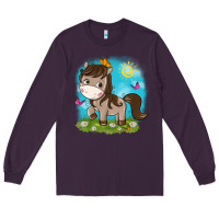 Plum little cute horse Long Sleeve Tee - NancyCooperArtShop