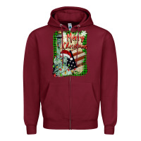 Burgundy merry christmas  statue of liberty Zipper Hoodie - BarkalooDesign