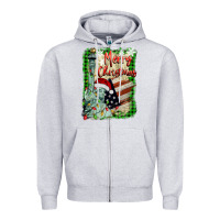 Heather Grey merry christmas  statue of liberty Zipper Hoodie - BarkalooDesign