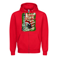 Red merry christmas  statue of liberty Zipper Hoodie - BarkalooDesign