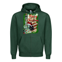 Sports Green merry christmas  statue of liberty Zipper Hoodie - BarkalooDesign