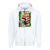 White merry christmas  statue of liberty Zipper Hoodie - BarkalooDesign