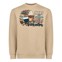Mushroom half coffee half bookworm Heavyweight Sweatshirt - MaliasSmallBusiness