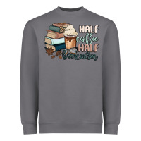 Half Coffee Half Bookworm Heavyweight Sweatshirt | Teevron