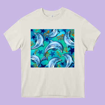 Dolphin Tumbler Heavy Core Tee Designed By Barkaloodesign