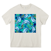 Cream dolphin tumbler Heavy Core Tee - BarkalooDesign