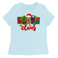 Baby Blue Christmas brody claus Ladies Tee - FaDigitalArtStudio