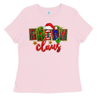 Bubblegum Pink Christmas brody claus Ladies Tee - FaDigitalArtStudio