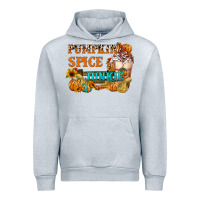 Heather Grey Pumpkin Spice Junkie Urban Hoodie - FaDigitalArtStudio