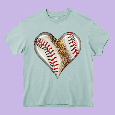 Baseball Heart Heavy Core Tee Designed By Hra Design Shop