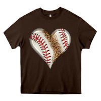 Chocolate Brown baseball heart Heavy Core Tee - HRA Design Shop