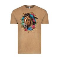 Vintage Camel quarter horse floral Vintage Tee - LillyAllenDesigns