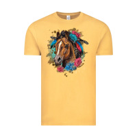 Vintage Mustard quarter horse floral Vintage Tee - LillyAllenDesigns