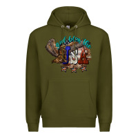 Army Green God bless the USA Eagle 4th of july Premium Hoodie - HowdyJamesFarm