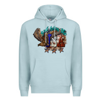 Blue Mist God bless the USA Eagle 4th of july Premium Hoodie - HowdyJamesFarm