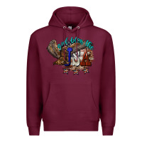 Burgundy God bless the USA Eagle 4th of july Premium Hoodie - HowdyJamesFarm
