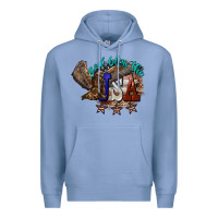 Colony Blue God bless the USA Eagle 4th of july Premium Hoodie - HowdyJamesFarm