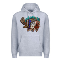 Heather Grey God bless the USA Eagle 4th of july Premium Hoodie - HowdyJamesFarm