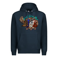 Navy God bless the USA Eagle 4th of july Premium Hoodie - HowdyJamesFarm
