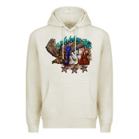 Oatmeal Heather God bless the USA Eagle 4th of july Premium Hoodie - HowdyJamesFarm