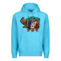 Ocean Blue God bless the USA Eagle 4th of july Premium Hoodie - HowdyJamesFarm