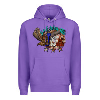 Purple God bless the USA Eagle 4th of july Premium Hoodie - HowdyJamesFarm