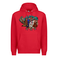 Red God bless the USA Eagle 4th of july Premium Hoodie - HowdyJamesFarm
