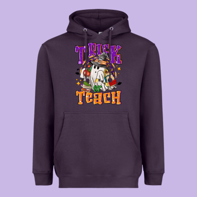 Trick Or Teach Halloween Heavyweight Hoodie Designed By Nancycooperartshop